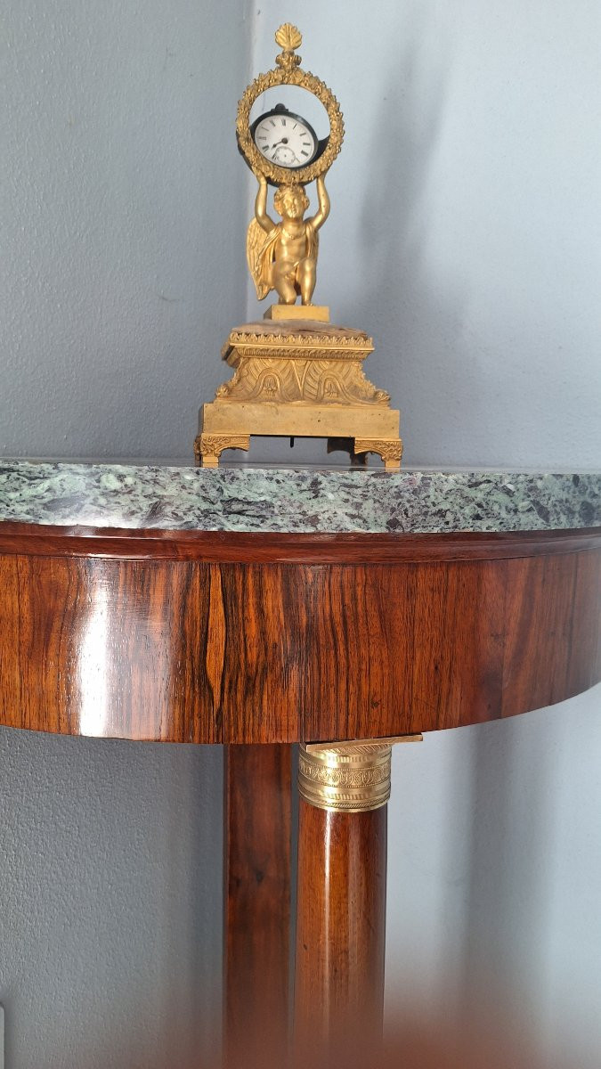 Piccola Console di epoca Impero in noce-photo-3