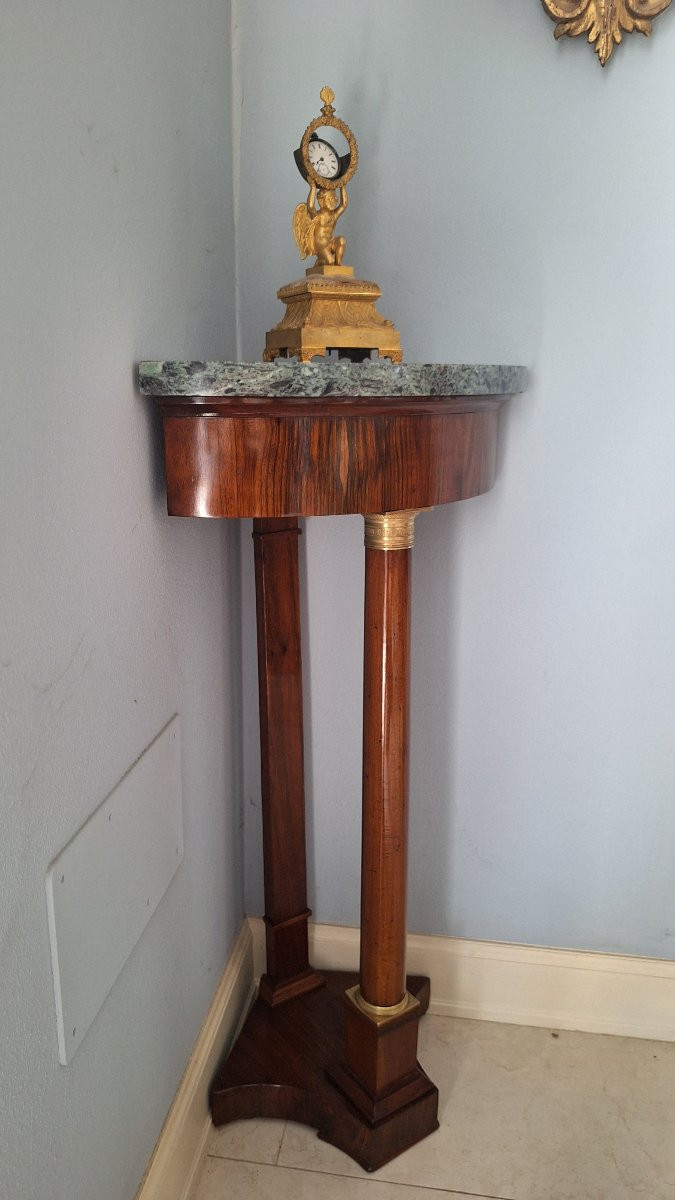 Piccola Console di epoca Impero in noce-photo-4