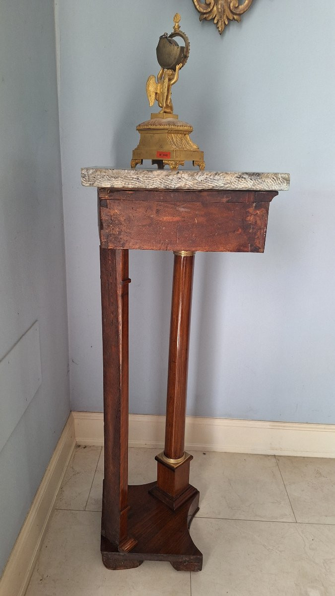 Piccola Console di epoca Impero in noce-photo-3