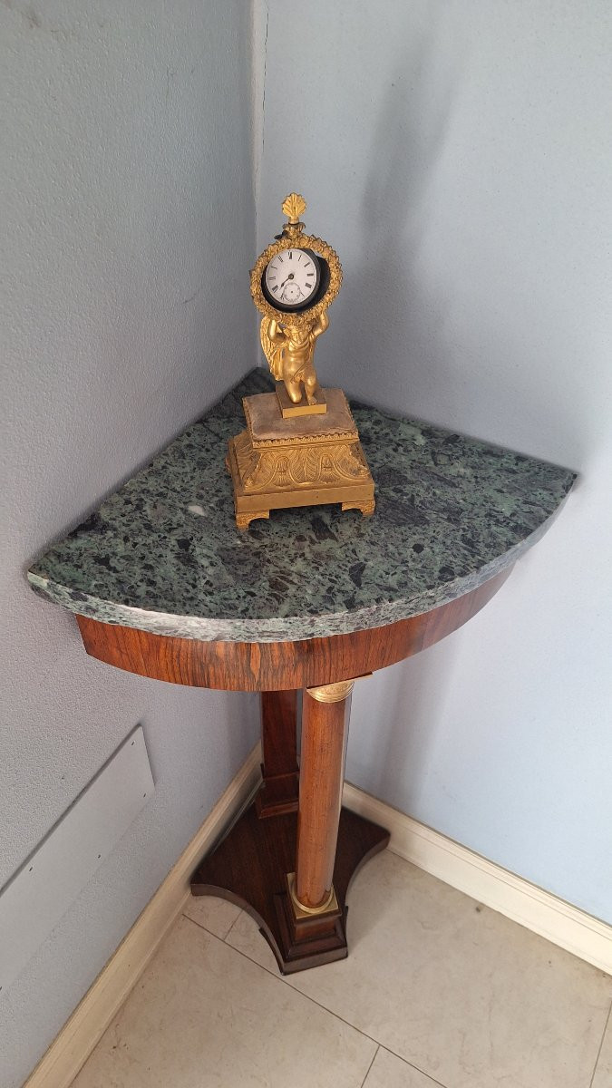 Piccola Console di epoca Impero in noce-photo-4