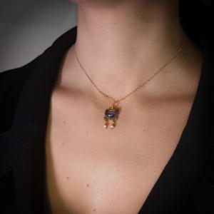 A Roman Gold Earring Transformed Into A Pendant | Amethyst & Natural Pearls