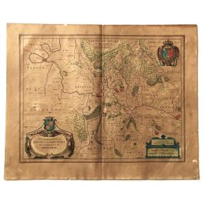 Map Of Sedan, Raucourt, Doncheri, From The 17th Century, Atlas Guillaume Blaeuw, Amsterdam.