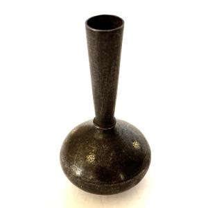 Small Vase In Gold-inlaid Steel, Qajar Iran, 19th Century