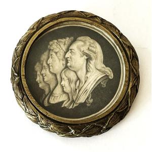 The Royal Family, Louis XVI, Marie Antoinette And Their Children, Legitimist Engraving