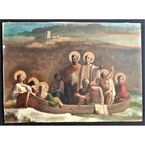 Oil On Paper From The 19th