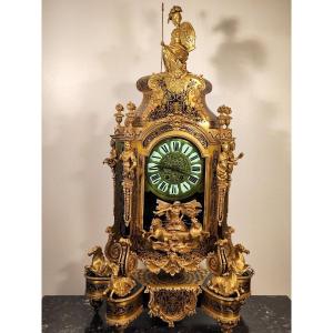 Important Cartel In Boulle Marquetry Louis XIV Style From The Napoleon III Period