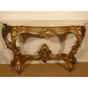 Console In Golden Wood Louis XV Style