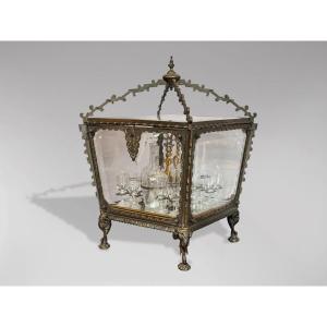 19th Century French Colonial Glass Liqueur Cellar
