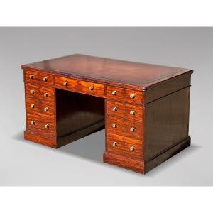 19th Century Mahogany Partners Desk Stamped By Holland & Sons