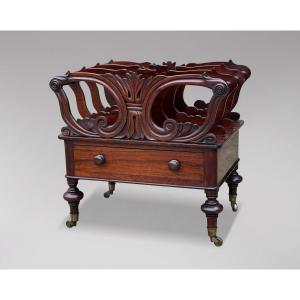 19th Century Victorian Period Rosewood Canterbury Gold Magazine Rack
