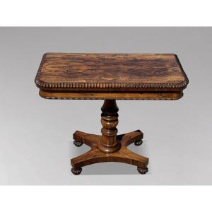 19th Century William IV Period Rosewood Fold-over Card Table