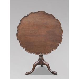 18th Century George III Period Mahogany Pie-crust Tripod Table