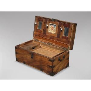 Mid 19th Century Camphor Wood Traveling Trunk
