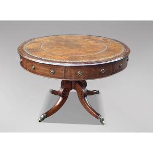 Large 19th Century Regency Period Mahogany Drum Table