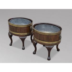 Pair Of Mid 18th Century George II Period Mahogany Wine Coolers
