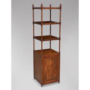 19th Century George III Period Mahogany Tall Whatnot Music Stand