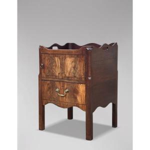 18th Century George III Period Mahogany Tray-top Bedside Commode