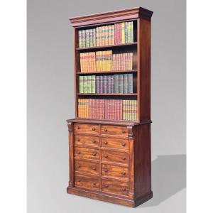 Early 19th Century Regency Period Tall Wellington Base Open Bookcase