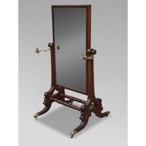 19th Century William IV Period Mahogany Horse Mirror