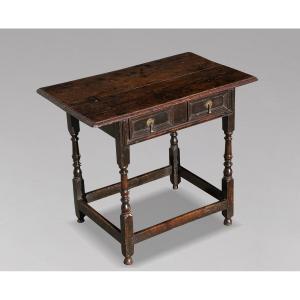 17th Century Charles II Oak Lowboy Side Table
