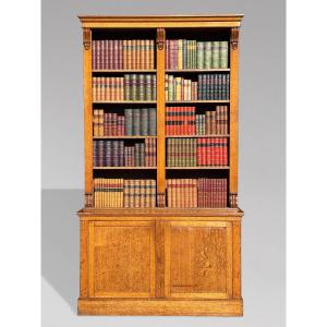 19th Century William IV Period Tall Oak Open Bookcase