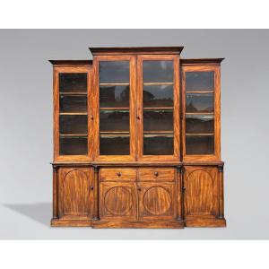 19th Century William IV Period Mahogany 4-door Breakfront Bookcase