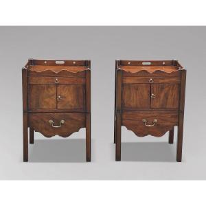 Pair Of 18th Century George III Period Mahogany Bedside Commodes