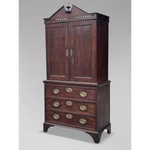 18th Century George III Period Oak Housekeeper's Cupboard