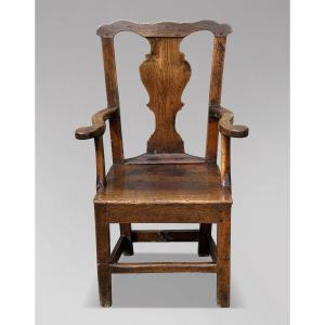 18th Century George III Period Oak Country House Armchair
