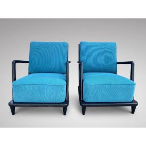 20th Century Pair Of French Lounge Armchairs