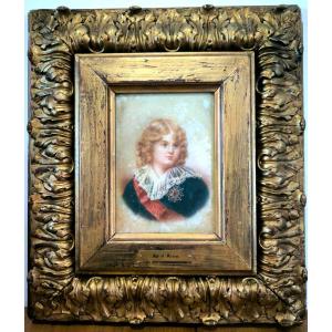 Portrait Of The King Of Rome As A Child On Porcelain, Early 19th Century