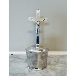 Solid Silver Holy Water Font, Brugge 1755