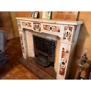 Marble Cheminne With 18th Century Incrustations