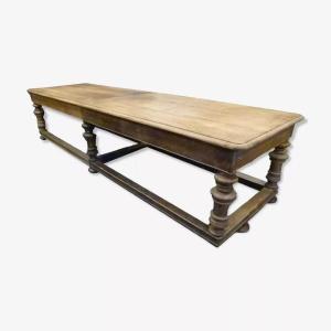 Large Solid Wood Table From The 20th Century