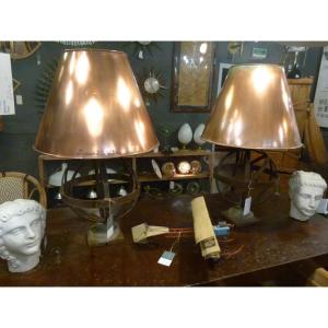 Pair Of Copper Lamps