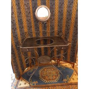 Dressing Table Or Dressing Table In Brushed Wrought Iron 