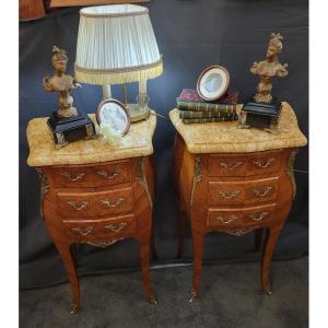 Pair Of Inlaid Bedside Tables