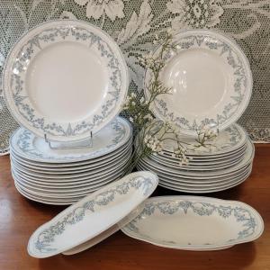 Part Of A Sarreguemines Earthenware Dinner Service, Louis XVI Pattern