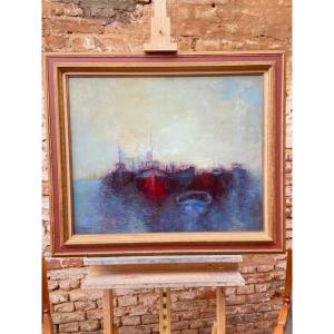 Oil On Canvas Signed Marcel Peltier