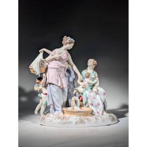 The Merchant Of Loves Wallendorf 1765 Enameled Biscuit