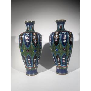 Japanese Cloisonné Vases 19th Century