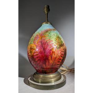 Camille Fauré Limoges Enamels France Art Nouveau Lamp