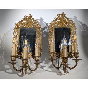 Louis XVI Style Bronze Wall Sconces
