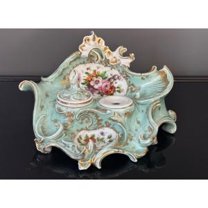 Paris Porcelain Inkwell Nineteenth Time