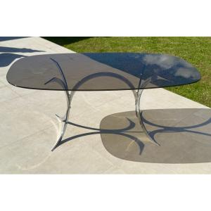 Boris Tabacoff For Christofle, Large Chrome Metal Table (1927-1985)