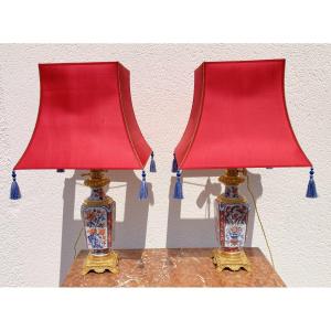 Pair Of Late 19th Century Imari Lamps