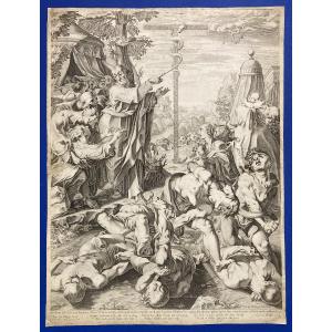 Francesco Villamena (1566-1626), Moses And The Brazen Serpent, 1597, Engraving