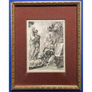 Christoph Weigel The Elder (1654-1725), Apparition Of The Virgin To Saint Luke, Engraving And Etching