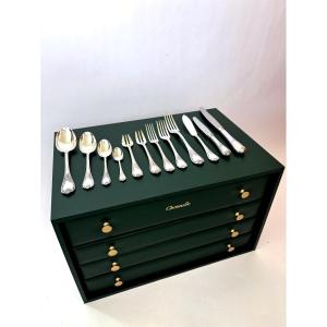 Christofle Marly Silver-plated Flatware Set – 144 Pieces For 12 Guests – Excellent Condition