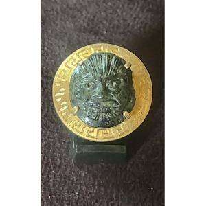 Vermeil Ring Set With A Serpentine Mask